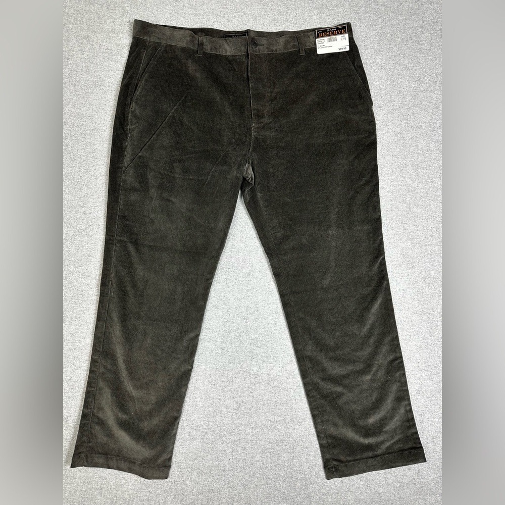 Jos A Bank Reserve Pants Mens 42x30 Brown Corduroy Stretch Classic Flat Front
